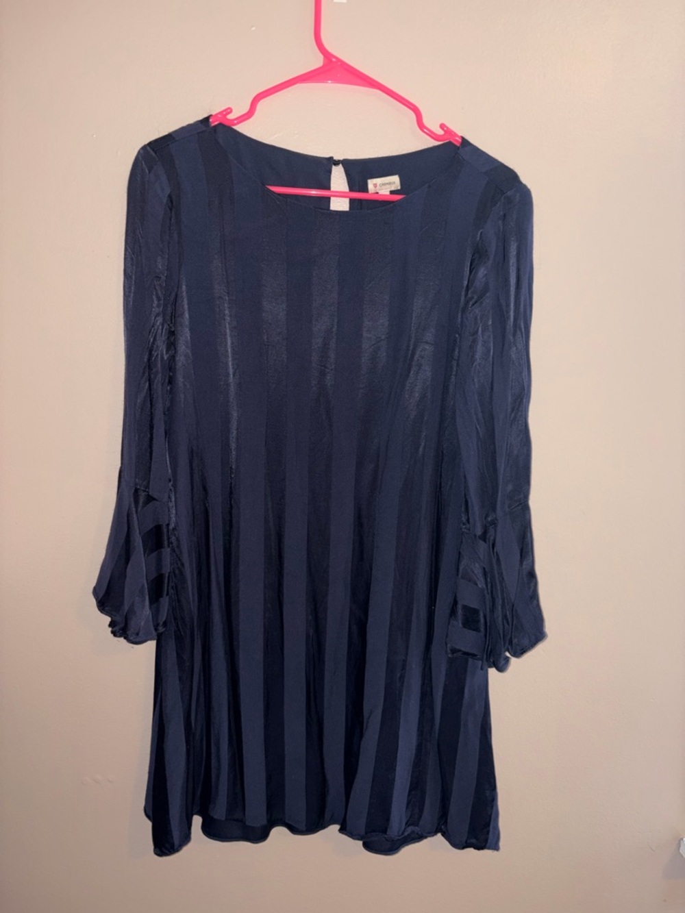 Daniel Cremieux Navy Striped Sheer Tunic